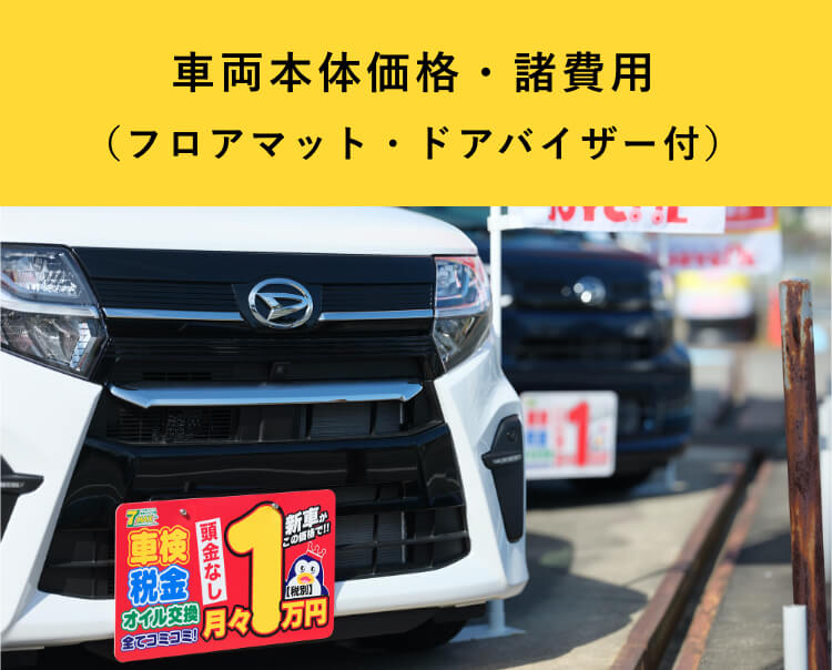 車両本体価格・諸費用(フロアマット・ドアバイザー付)